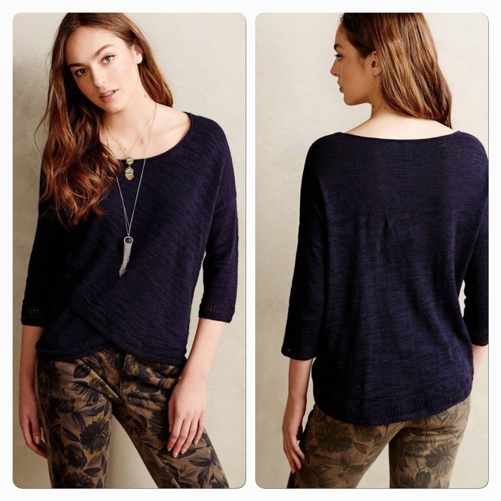 🥰🥰{Anthro} Moth Crossed Pointelle Pullover